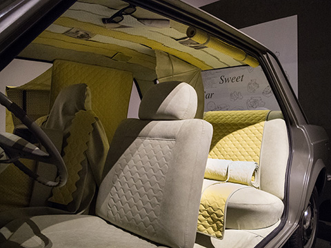 The interior of a car conceived as a home outside home
