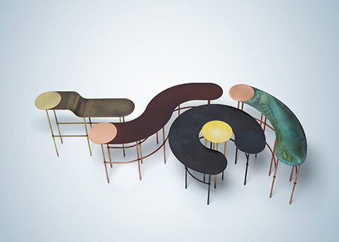 A family of tables that celebrate metal craftsmanship