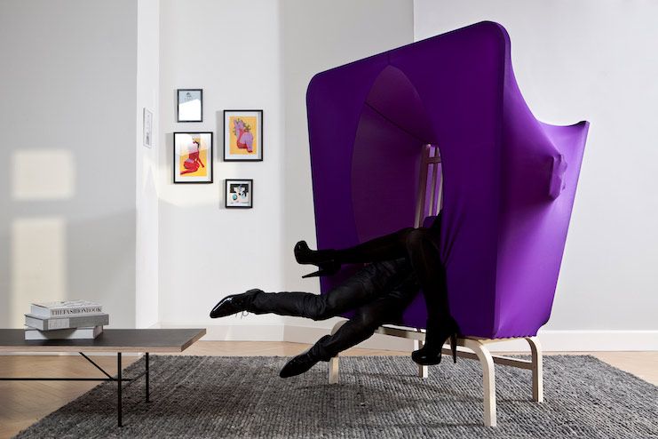 Expressive furniture collection of wood and textile
