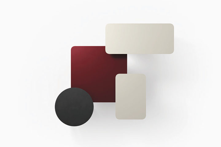 Surfaces suspended by dynamic swathes of sheet metal bent into a perfect U