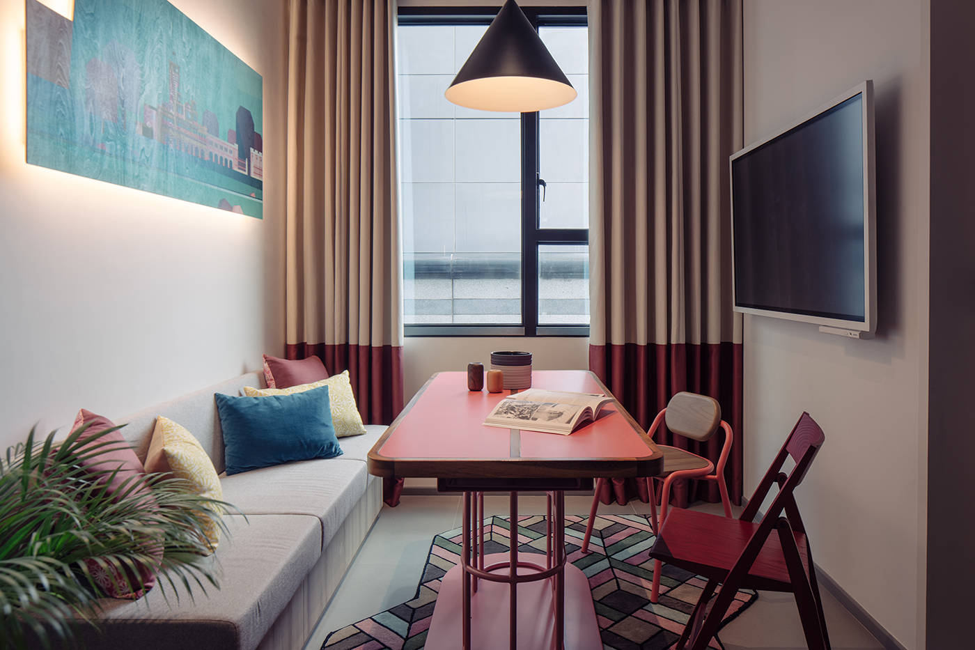 Custom contract furniture for a new coliving/working space in Singapore