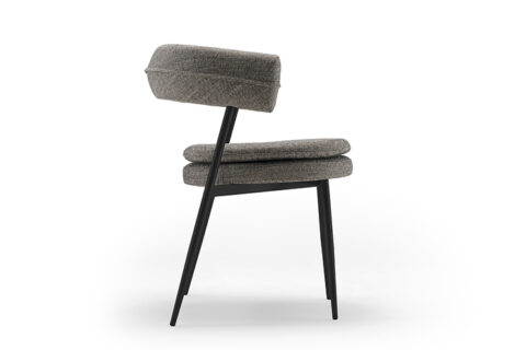 A chair with a strong character, dynamic and in motion